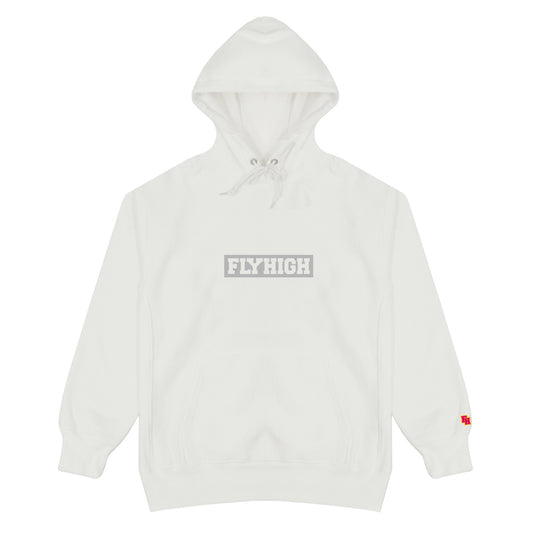 FLYHIGH BOX LOGO PULLOVER HOODIE WHITE