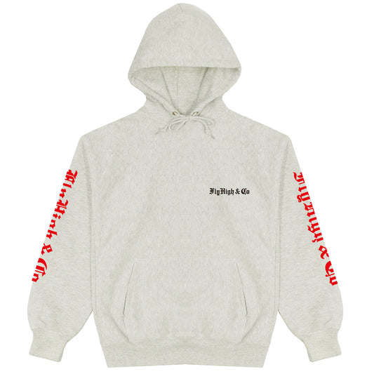 FLYHIGH AND CO LOGO PULLOVER HOODIE ASH【予約商品】【12月中旬入荷予定】 - FLYHIGHCLOTHING® OFFICIAL STORE