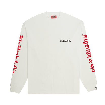 FLYHIGH AND CO LOGO L/S T-SHIRT WHITE【予約商品】【12月下旬入荷予定】