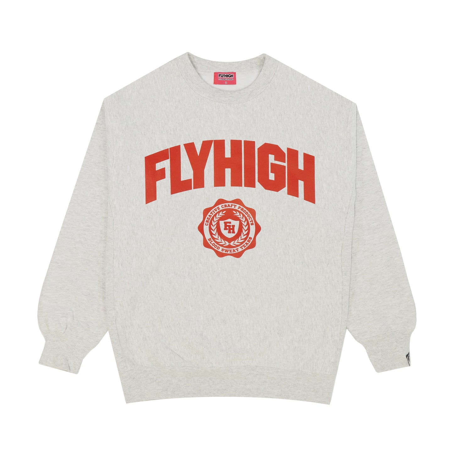 FLYHIGH COLLEGE EMBLEM SWEATSHIRT ASH